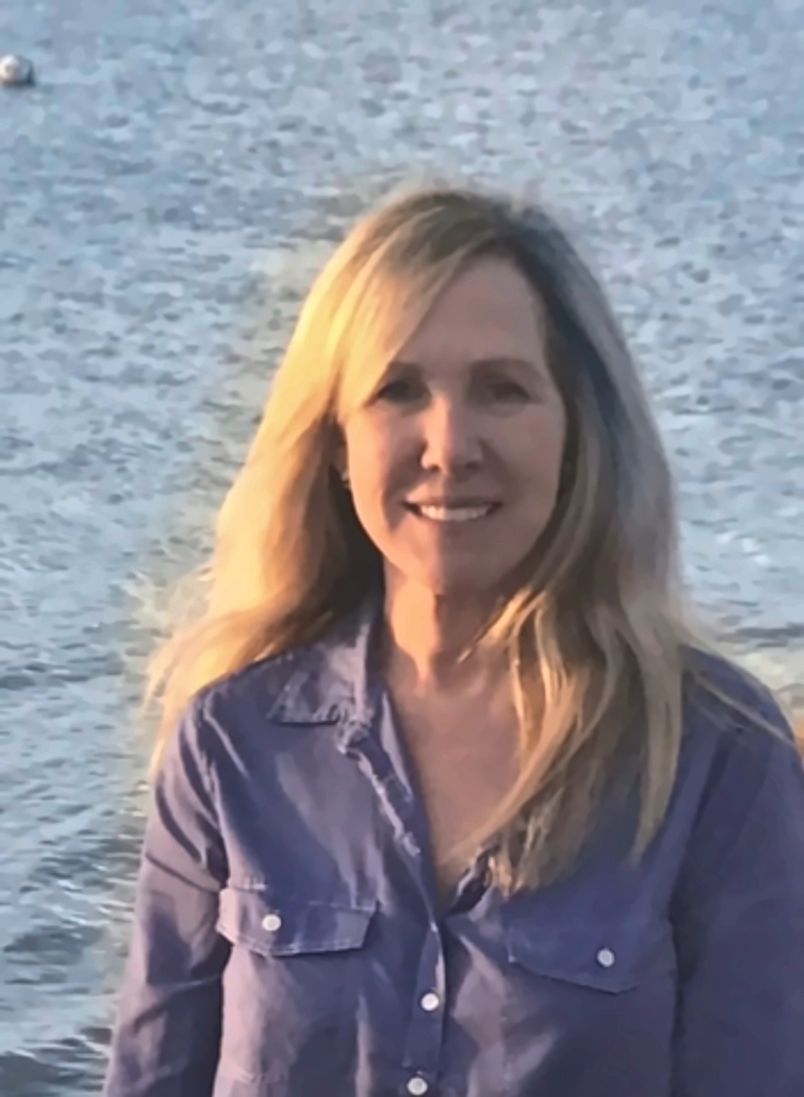 Nancy Tighe by the water